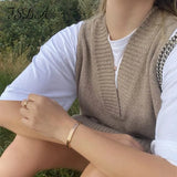 V Neck 2020 Women Split Vest Sweater Dress Sleeveless Gray Autumn Winter Loose Casual Knitted Jumper Oversized