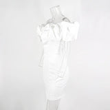 Dress Women 2023 New Arrivals Ruffle Off The Shoulder Bodycon Dress House of Cb Black Evening Party Dress-Outfit