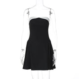 Strapless Upturned Flare Mini Dress-Outfit