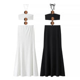 Fongt Homemade New Women's Classic Seam-On Shoulder Sexy Empty Dress