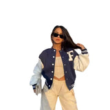 Fongt Women's Casual Fashion Prints And Thicken And Long-Sleeved Baseball Uniforms