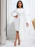 Fongt Autumn Long Sleeves Elegance OL Pencil Dress Size Africa Dress