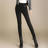 High Waist Outer Wear Elastic Pencil Metal Decoration