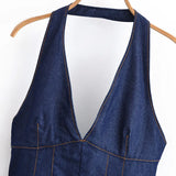 Fongt Homemade New Women's Classic Bony Denim Suspension Dress 6929086