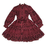 Literary Retro Style Skinny Single-Dbutton Skirt 2025 New Hollow Embroidery Design High-Waisted Dress