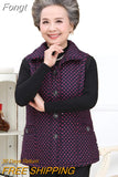 Winter Vest Parkas Middle-aged Women Cotton Padded Jacket Thicken Flocking Warm Waistcoat Sleeveless Coats Female