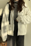 Letter Print Zip-up Jacket-Outfit
