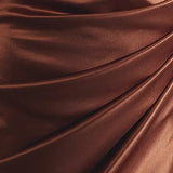 Midi Satin Dress Split Adjustable Strap Ruched Cowl Neck Asymmetrical Zipper Party Dress Elegant Sexy Woman Dresses
