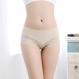 Fongt Ice Silk Tangle Lace Side Safety Pants Anti-Walking Trousers Comfortable Hip Mid-Rise Pants Head