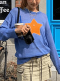 Star Pattern Semi Sheer Knit Top-Outfit