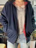 Women Red Checkered Lining Jacket Coats 2023 Fall Retro Stand Collar Long Sleeves Solid Color Jakcets Female Chic Outwear-Outfit