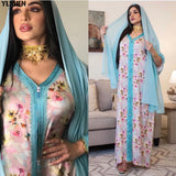 2021 Ramadan Print Abaya Dubai Eid Mubarak Islam Kaftan Abayas for Women Muslim Dress Caftan Marocain African Robe Longue