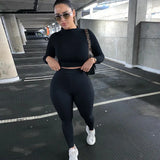 Fongt And Winter New Women's Casual Two-Piece Slim Long Sleeve Sports Suit-Outfit