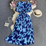 Chiffon Short-Sleeved Dress-Outfit