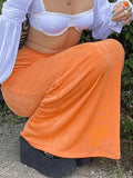 Stretchy Y2K Maxi Skirt-Outfit