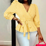 Deep V-Neck Leopard Print Belted Fashion