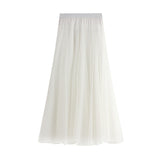 Fongt Long Yarn Skirt Half Dress Girl Autumn And Winter High Waist Long Net Yarn Skirt 100 Folding Skirt A Skirt Fairy Dress 8859
