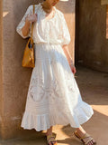 Fongt And Summer New Holiday Style French White Top + White Dress Women's Suit Shenzhen South Oil Women's