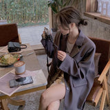 Fongt Autumn Dress New Sense Chic Gray Small Suit Jacket Female Small Person Design Sense Niche Suit-Outfit