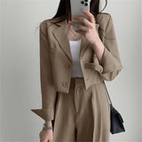 Fongt Suit Jacket Female 2024 Spring And Autumn Small Korean Fried Street New Korean Version Of The Casual Suit Jacket-Outfit