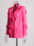 Fongt Chic Personality Suit 2025 Autumn New Heavy Industry Splicing Flowers Decoration Suit Jacket Woman