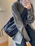 Nylon Drawstring Shoulder Bag