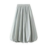 Fongt 2025 New High-Rise Thin Flower Thigh Lantern Skirt Mid-Length Skirt Women 0503