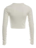 Blurry Long Sleeve Crop Top-Outfit
