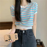 Girl Chic Sleeve Short Sleeve T-Shirt Women's Summer Design Chic Sensing Slim Short