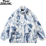 Hop Streetwear Jacket Coat Fleece Rabbit Fur Jacket Harajuku Casual Jacket 2022 Men Winter Jacket Zip Up Outwear Thick