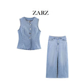 Fongt Homemade New Women's Dress Classic Denim Vest M. . .
