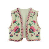 Fongt 2025 New Women's Clothing Embroidered Tard Vest