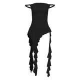 2024 Summer New Women's Solid Color Dress Street Fashion Word-Collar Sleeveless
