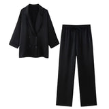 Fongt Explosion Women's Ins Wrinkled Blazer Casual Trousers Suit