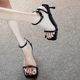 Fongt Silver High-Heeled Women's Fine Heel Summer With A French-Style Dress With Roman Sandals Female Stepping Shit