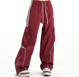 Vintage Piping Details Cargo Sweatpants-Outfit