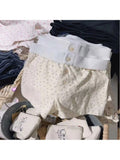 Women Soft Cotton Front Buttons Shorts 2023 Summer Vintage Low Waist Female Chic Bottoms-Outfit