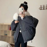 Korean Version Sweet Down Jacket Female Short Money 2024 Winter New Style Add Thick Small Fox Fur Collar White Duck Down Coat Tide-Outfit