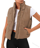 Fongt New Fashion Zipper Pocket Short Cotton Cotton Vest