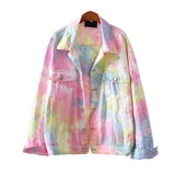 Rainbow Hole Short Outerwear Women Spring And Autumn 2022 New Loose Single-Breasted Streetwear Denim Jacket