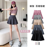 Fongt Skirts Summer Thin Women Wear Anti-Light Retling Abdominal Hip College Hips Yoga Skirt High Waist Half Skirt