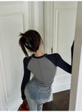 Logo Graphic Long Sleeve Crop Top-Outfit