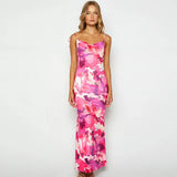 Fongt 2023 Print Sexy Back Fanny Pack Hip Sling Dress Beach Dress-Outfit