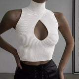 Fongt Spring And Summer Explosion Women's Sleeveless Hollow Repair Body Weaving Small