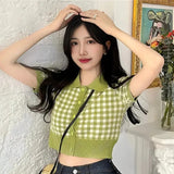 Girl Plaid Crop