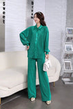 Fongt Suit Female Temperament Loose Long-Sleeved Shirt Two Sets Of Leisure High-Waist Hanging Pendant 100 Rolls