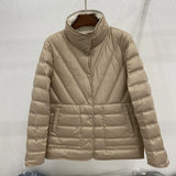 Double-Sided Double-Color Wear Winter Standing Collar Light Down Jacket Female Short Rubber White Duck Velvet Warm Coat Tide-Outfit