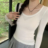 Sugar Fruit Color Knit Blouse Women's 2024 Spring And Autumn New Macaron Slim Long-Sleeved T-Shirt Bottom