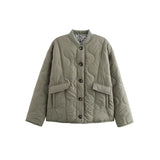 Fongt Women's Exploding Quilt Button Cotton Suit Fashion Comfortable Retro Casual Jacket Jacket
