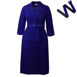 Fongt Women's Autumn And Winter Women's Suit And Collar Temperament Pressure Skirt African Dress